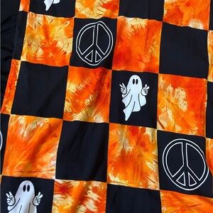 Lions & Lambs Bamboo Checkered Ghost/Peace Sign Blanket